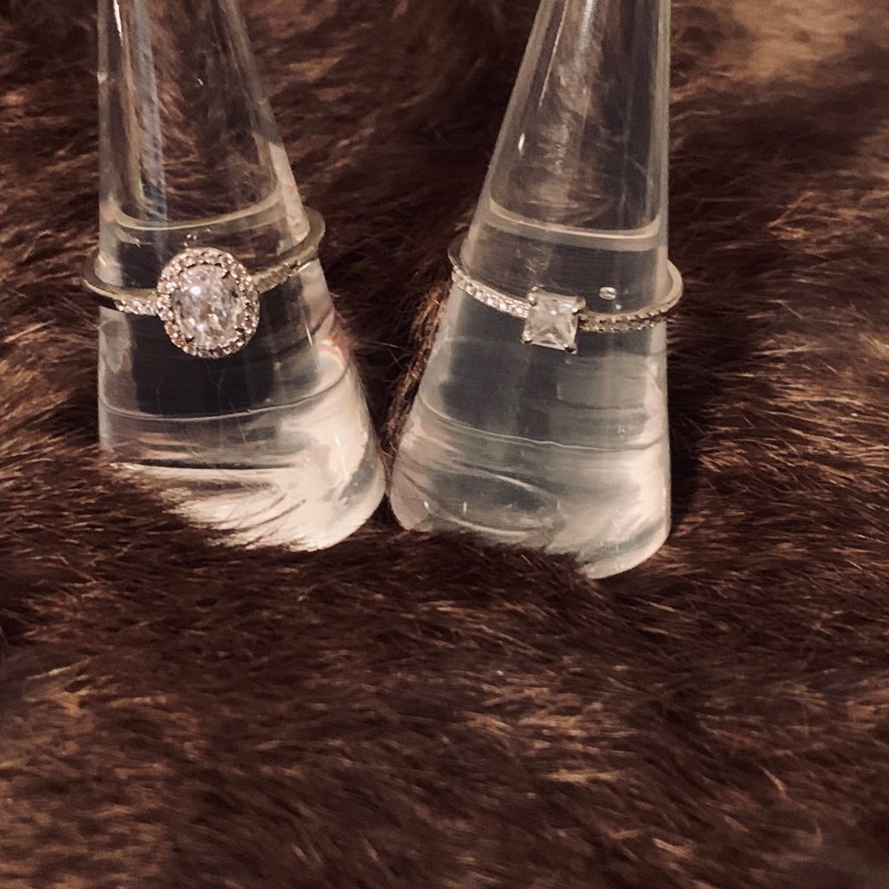 Twp Clear Gemstone Rings